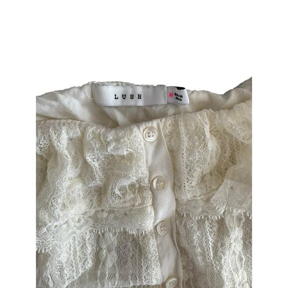 Lush white lace crop top M - Picture 2 of 5